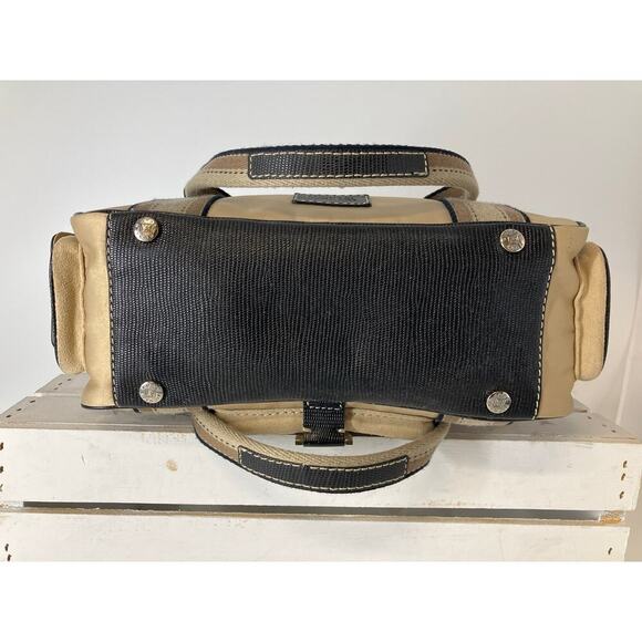 MICHAEL KORS SATIN, CANVAS STRIPED BLINGED MAKEUP DUFFLE BAG - Picture 7 of 16